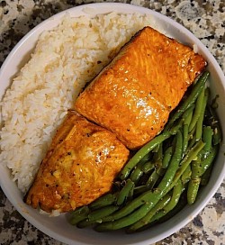 Marinated salmon dinner -$30