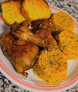 Arabic chicken and rice w garlic bread -26